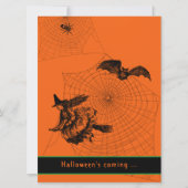 Halloween Typografie Witz Bat Spider Orange Flat Karte (Vorderseite)