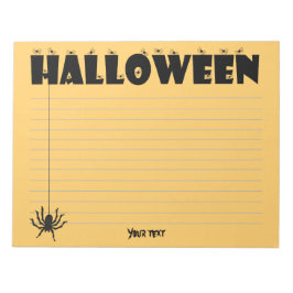 Halloween Typografy Spiders Orange/Schwarz Notizblock