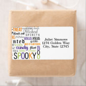 Halloween Typography Fun Party Favor Sticker Label (Insitu)