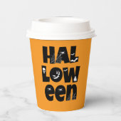 Halloween Typography Pappbecher (Rückseite)