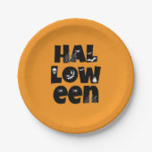 Halloween Typography Pappteller (Vorderseite)