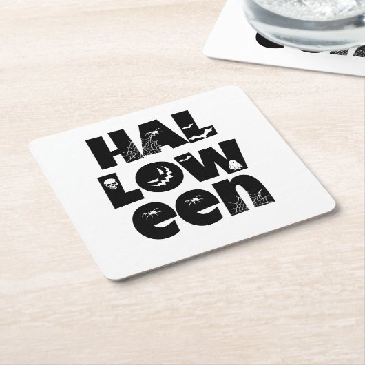 Halloween Typography Rechteckiger Pappuntersetzer (angewinkelt)