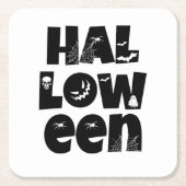 Halloween Typography Rechteckiger Pappuntersetzer (Vorderseite)