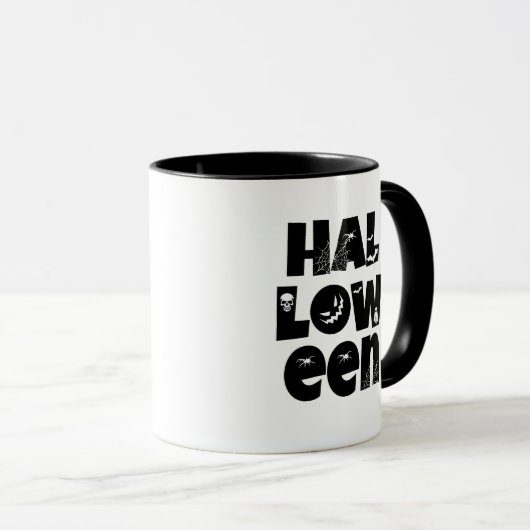 Halloween Typography Tasse (VorderseiteRechts)
