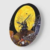 Halloween, Uhr, Friedhof, Geister, Hexe, Kirche Große Wanduhr (Winkel)