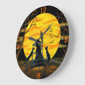 Halloween, Uhr, Hexe, Schläger, Schlange, Frosch, Große Wanduhr (Winkel)