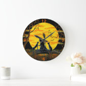 Halloween, Uhr, Hexe, Schläger, Schlange, Frosch, Große Wanduhr (Zuhause)