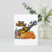 Halloween Ukulele Postkarte (Stehend Vorderseite)