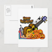 Halloween Ukulele Postkarte (Vorne/Hinten)