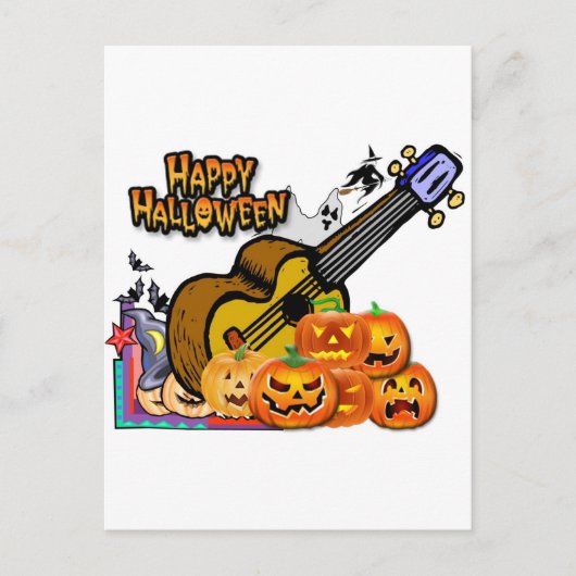 Halloween Ukulele Postkarte (Vorderseite)