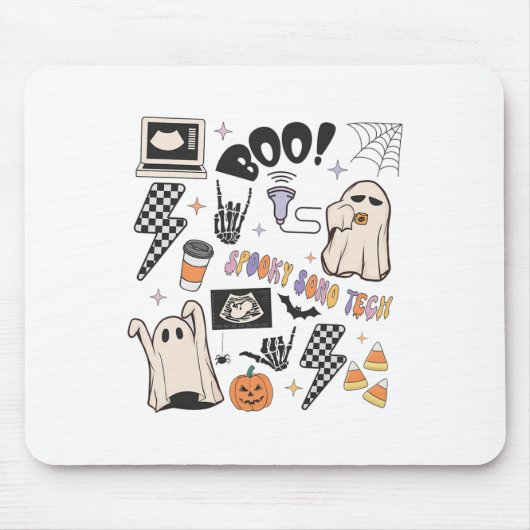 Halloween Ultrasound Tech Herbstsonographin Mousepad (Vorne)