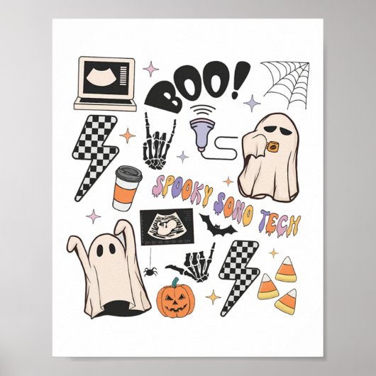 Halloween Ultrasound Tech Herbstsonographin Poster (Vorne)