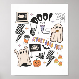 Halloween Ultrasound Tech Herbstsonographin Poster