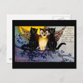 Halloween und Black Cats Postkarte (Vorne/Hinten)