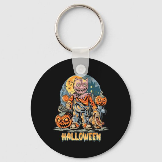 Halloween und Cat Schlüsselanhänger (Vorderseite)