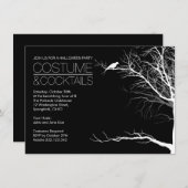 Halloween und Cocktails Einladung (Vorne/Hinten)