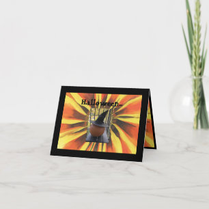 Halloween und das Tragen des Hexenhutes Karte