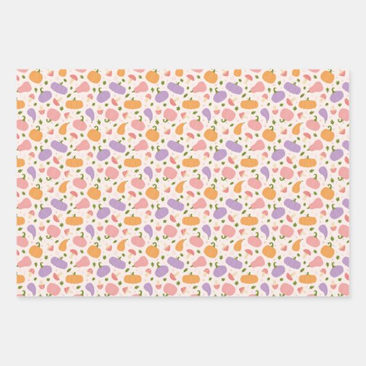 Halloween und Fall Patterns Geschenkpapier Set (Vorderseite)