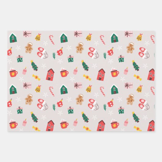 Halloween und Fall Patterns Geschenkpapier Set (Vorderseite)