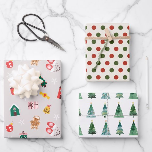 Halloween und Fall Patterns Geschenkpapier Set (Vorderseite)