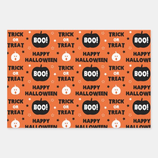 HALLOWEEN UND FALLMUSTER GESCHENKPAPIER SET (Vorderseite)