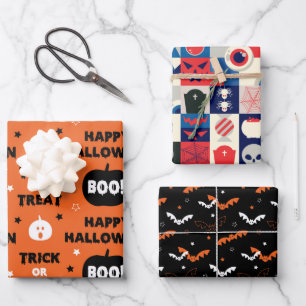 HALLOWEEN UND FALLMUSTER GESCHENKPAPIER SET