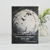 Halloween und Full Moon Einladung (Stehend Vorderseite)