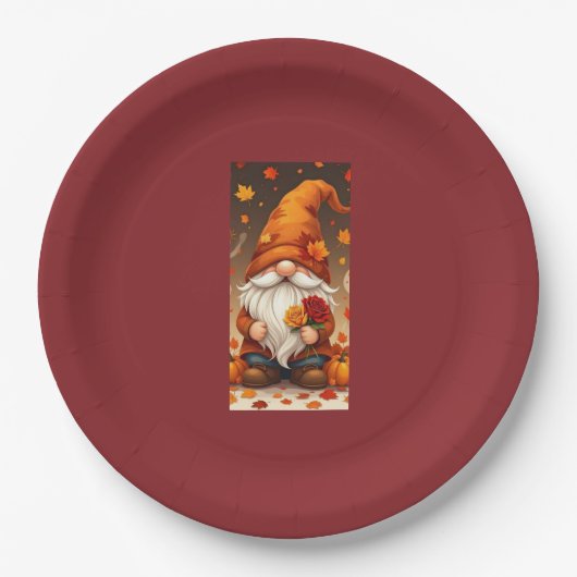 Halloween- und Herbst-Grußkarte Pappteller (Vorderseite)