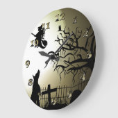 Halloween und Howling Dog Große Wanduhr (Winkel)