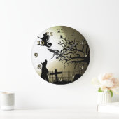 Halloween und Howling Dog Große Wanduhr (Zuhause)