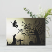 Halloween und Howling Dog Karte (Stehend Vorderseite)