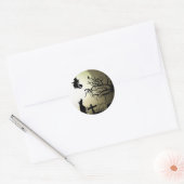 Halloween und Howling Dog Runder Aufkleber (Umschlag)