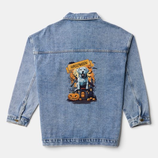 HALLOWEEN UND HUND JEANSJACKE (Rückseite)