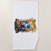 HALLOWEEN UND HUND STRANDTUCH (Vorderseite)