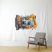 HALLOWEEN UND HUND WANDTEPPICH (Beispiel (Horizontal))
