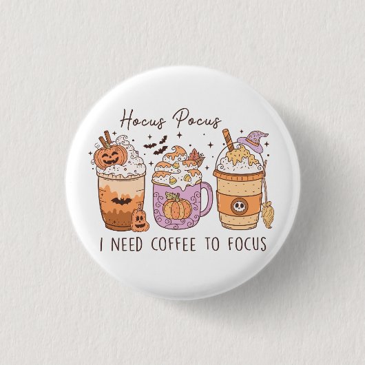 Halloween und Kaffee Button (Vorderseite)
