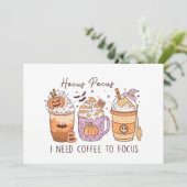 Halloween und Kaffee Einladung (Stehend Vorderseite)