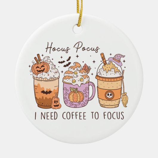 Halloween und Kaffee Keramik Ornament (Vorne)