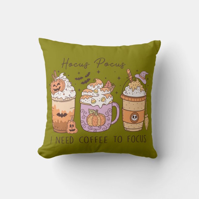 Halloween und Kaffee Kissen (Vorderseite)