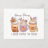 Halloween und Kaffee Postkarte (Vorderseite)