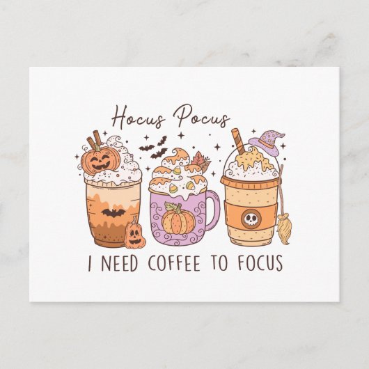Halloween und Kaffee Postkarte (Vorderseite)