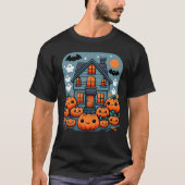 Halloween und Kürbis zu Spuk Hausgeistern T-Shirt (Vorderseite)