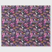 Halloween und Lila Monster Geschenkpapier (Flach)