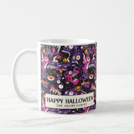 Halloween und Lila Monster Kaffeetasse
