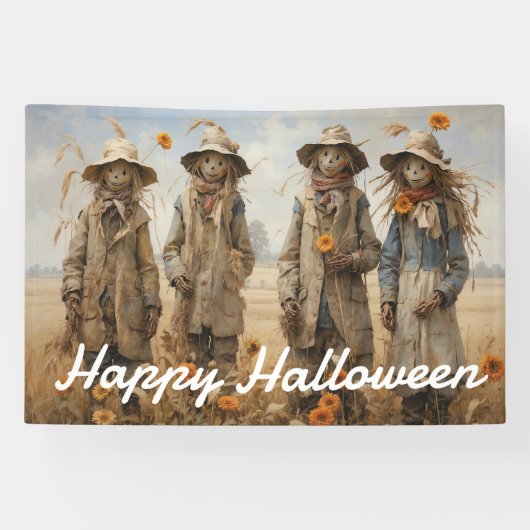 Halloween und niedliche Sonnenblumen Banner (Horizontal)
