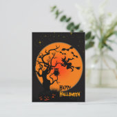 Halloween und Owl Halloween Postkarte (Stehend Vorderseite)