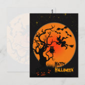 Halloween und Owl Halloween Postkarte (Vorne/Hinten)