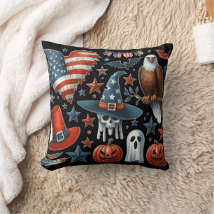 Halloween und Patriotismus feiern: Red White & Boo Kissen