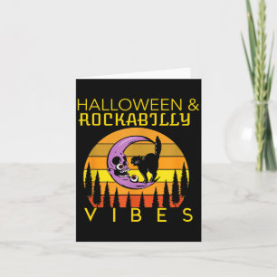 Halloween und Rockabilly Stimmung Schwarze Katze u Karte