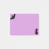 Halloween und schwarze Katze auf Violett Post-it Klebezettel (Vorderseite)